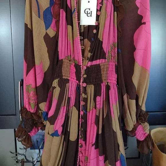 HOLD FOR bycaitlinleigh 🤎Chasing Unicorns Maxi duster dress XS-S - Picture 9 of 17